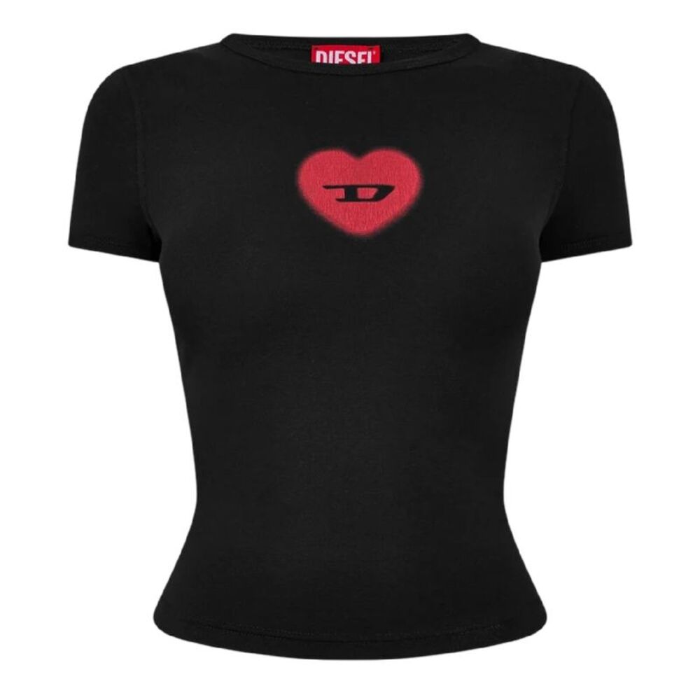 Diesel Womens/Ladies T-Ele Cropped Fitted T-Shirt / Black